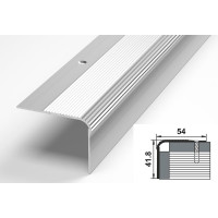 Порог угловой алюминиевый (54х41,8 мм, 2,7 м, Без окраса) ЛУКА 00000002647