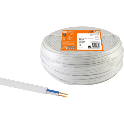 Провод TDM ELECTRIC ПГВВП 2х2,5 ГОСТ 100м, белый SQ0127-0553