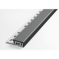 Порог угловой антискользящий алюминиевый декоративный (28,4х10,5 мм, 2,5 м, Серый) ЛУКА УТ000024112