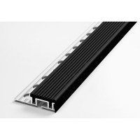 Порог угловой антискользящий алюминиевый декоративный (28,4х10,5 мм, 2,5 м, Черный) ЛУКА УТ000024114