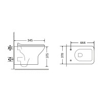 Подвесной унитаз Agger безободковый санфарфор, скрытая система монтажа AT02100