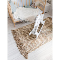 Джутовый коврик ComeForte "Елочка с бахрамой" 90х150 JSN-3 JSH-3