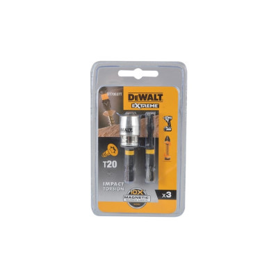 Биты T20, 57 мм, 2 шт + держатель MAGNETIC SCREW LOCK DEWALT DT70537T