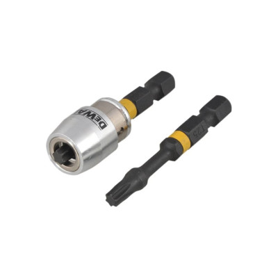 Биты Т25, 57 мм, 2 шт + держатель MAGNETIC SCREW LOCK DEWALT DT70538T