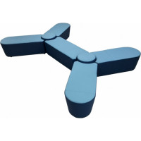 Комплект Мягкий офис Органика десятиместный сине-голубой КМОРГ1001СНГЛ