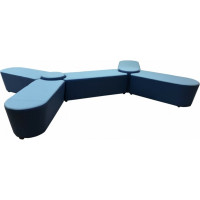 Комплект Мягкий офис Органика десятиместный сине-голубой КМОРГ1001СНГЛ