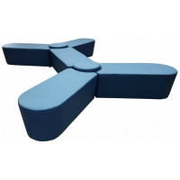 Комплект Мягкий офис Органика десятиместный сине-голубой КМОРГ1001СНГЛ