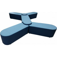 Комплект Мягкий офис Органика десятиместный сине-голубой КМОРГ1001СНГЛ