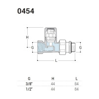 Прямой запорный клапан SR Rubinetterie "Ovus" 1/2, цвет серый матовый 0454-1500VC0N