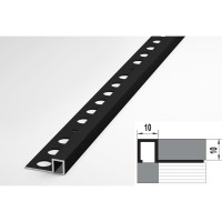 Профиль окантовочный П-образный алюминиевый ЛУКА 10 мм, 2,7 м, Черный УТ000013992
