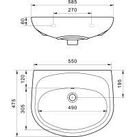 Умывальник Santek Анимо-60 без отверстий 1.WH11.0.505