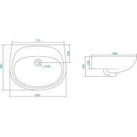 Умывальник Santek Анимо-60 без отверстий 1.WH11.0.505