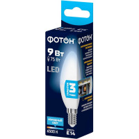 Светодиодная лампа ФОТОН LED B35 9Вт E14 6500K холодный свет 23970