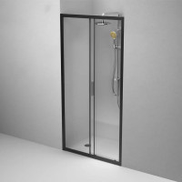 Душевая дверь AM.P Gem Solo 100x195, стекло прозрачное, профиль черный матовый W90G-100-1-195BT