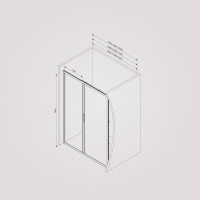 Душевая дверь AM.P Gem Solo 120x195, стекло матовое, профиль матовый хром W90G-120-1-195MM