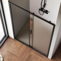 Душевая дверь AM.P Gem Solo 120x195, стекло матовое, профиль черный матовый W90G-120-1-195BM