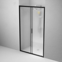 Душевая дверь AM.P Gem Solo 120x195, стекло матовое, профиль черный матовый W90G-120-1-195BM