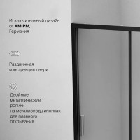 Душевая дверь AM.PM Gem Solo 140x195, стекло прозрачное, профиль черный матовый W90G-140-1-195BT