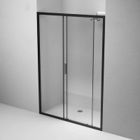 Душевая дверь AM.PM Gem Solo 140x195, стекло прозрачное, профиль черный матовый W90G-140-1-195BT