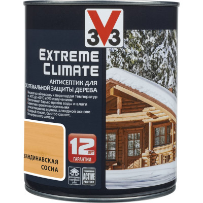 Акриловый антисептик для дерева V33 EXTREME CLIMATE полуглянец, скандинавская сосна 117423