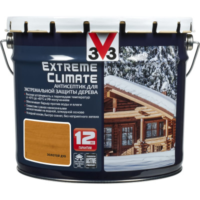 Акриловый антисептик для дерева V33 EXTREME CLIMATE полуглянец, золотой дуб 117448