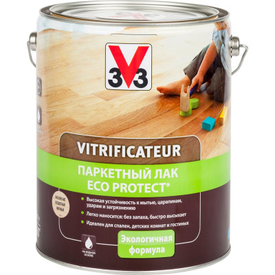 Полиуретановый акриловый паркетный лак V33 ECO PROTECT матовый 107856