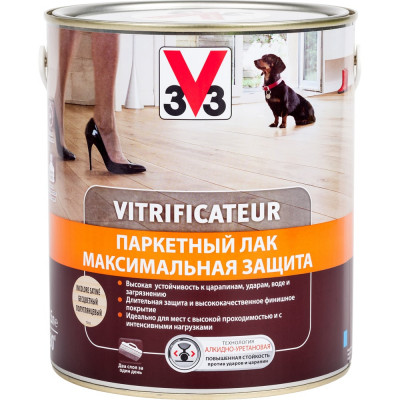 Полиуретановый алкидный паркетный лак V33 максимальная защита полуглянец 107865