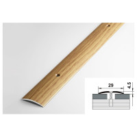 Порог прямой алюминиевый (29 мм; 0.9 м; декоративный; дуб универсал) Лука 00000001486