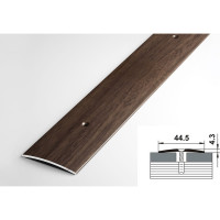 Порог прямой алюминиевый декоративный (44,5 мм, 0,9 м, Дуб мокко) ЛУКА УТ000002192