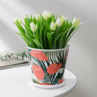 Горшок для цветов Доляна Антуриум 0.8 л, белый 7306165