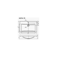 Раковина 1Marka "Нота New Polytitan 75" Ц0000004400