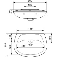 Умывальник Santek Бриз-50 без отверстий 1.WH11.0.448