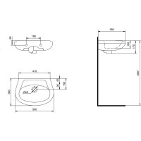 Умывальник Santek Бриз-50 без отверстий 1.WH11.0.448