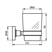 Стакан с держателем Ideal Standard IOM матовое стекло, с крепежом A9120XG