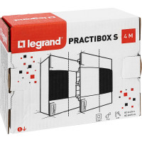 Пластиковый щиток Legrand Practibox S  Навесной 1X4 Дымчатая дверь 134614