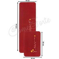 Коврик ComeForte на кухню набор ВЕЛЮР Flower 40х60, 40х120 см Бордовый КМ-011 KM-011M