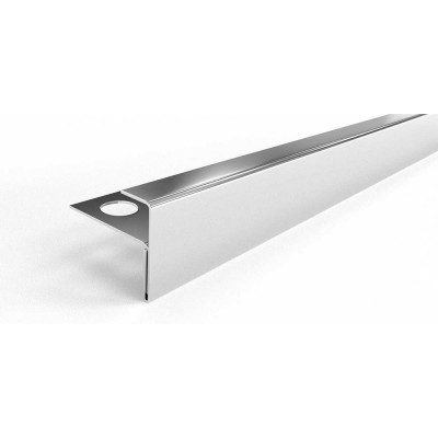 Профиль угловой F-образный под плитку ЛУКА (10 мм, 2,7 м, полированная нержавеющая сталь) УТ000063947