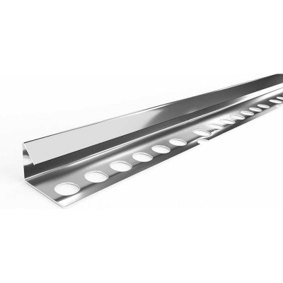 Профиль окантовочный внутренний под плитки ЛУКА (8 мм, 2,7 м, полированная нерж. сталь) УТ000042922