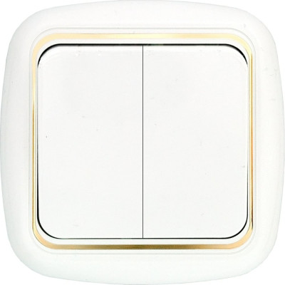 Выключатель Bylectrica 2-клавишный, скрытая установка, 10А, проходной, серия ГАРМОНИЯ ЛЮКС, белый, С6+6 10-843 з