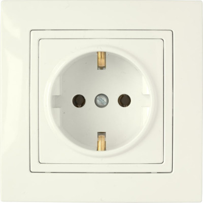Розетка Bylectrica 1-местная, скрытая установка, с заземляющим контактом, серия УЮТ, РС16-339 бежевый