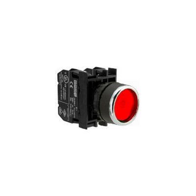 Кнопка с фиксацией Emas красная 2НЗ B202FK