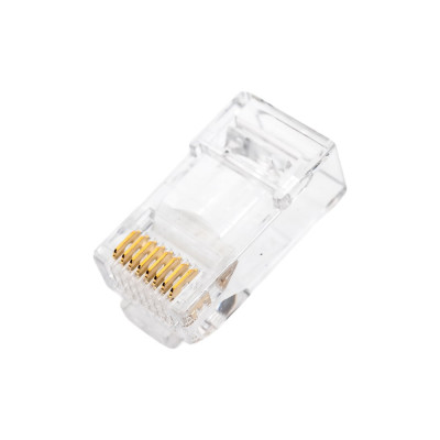 Коннектор NIKOMAX RJ45/8P8C, категория 6, 50мкд, универсальный, сквозной, 100 штук NMC-RJ88RZ50UE1-PT-100