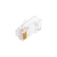 Коннектор NIKOMAX RJ45/8P8C, категория 6, 50мкд, универсальный, сквозной, 100 штук NMC-RJ88RZ50UE1-PT-100