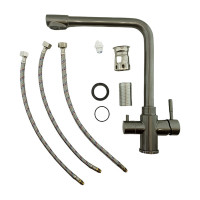 Смеситель для кухни OUTE титановый, с выходом под фильтр, из нержавеющей стали SUS 304 T60303BY