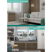 Экран на батарею отопления STELLA МДФ 90x60 см., Илона дуб винтаж ЦБ-00005424