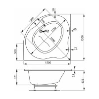 Акриловая ванна VAGNERPLAST PLEJADA 150x150 VPBA150PLE3X-04