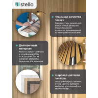 Интерьерная рейка STELLA Бриона МДФ, 16x40x2700 мм, Дуб Сонома, упаковка 8 шт. ЦБ-00007391