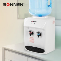 Кулер для воды SONNEN TSE-02WT, настольный, нагрев/охлаждение электронное, 2 крана, белый 455413