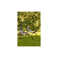 Садовые 2-х местные качели OLSA Марио каркас антрацит, м/э зеленый, листья с1264