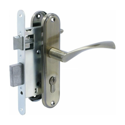 Врезной замок с ручками Аллюр ЗВ 4-103 AB старая бронза 12697